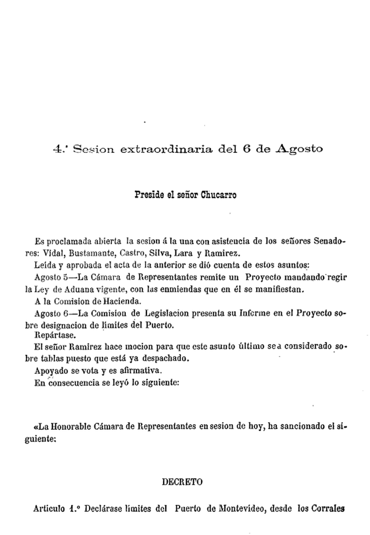 DIARIO DE SESIONES DE LA CAMARA DE SENADORES del 06/08/1869